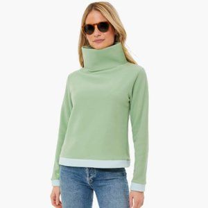 Tuckernuck Dudley Stephens green sage and aqua colorblock fleece M